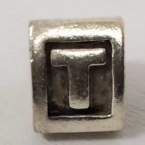 Authentic PANDORA "T" Block Letter Charm Pendant